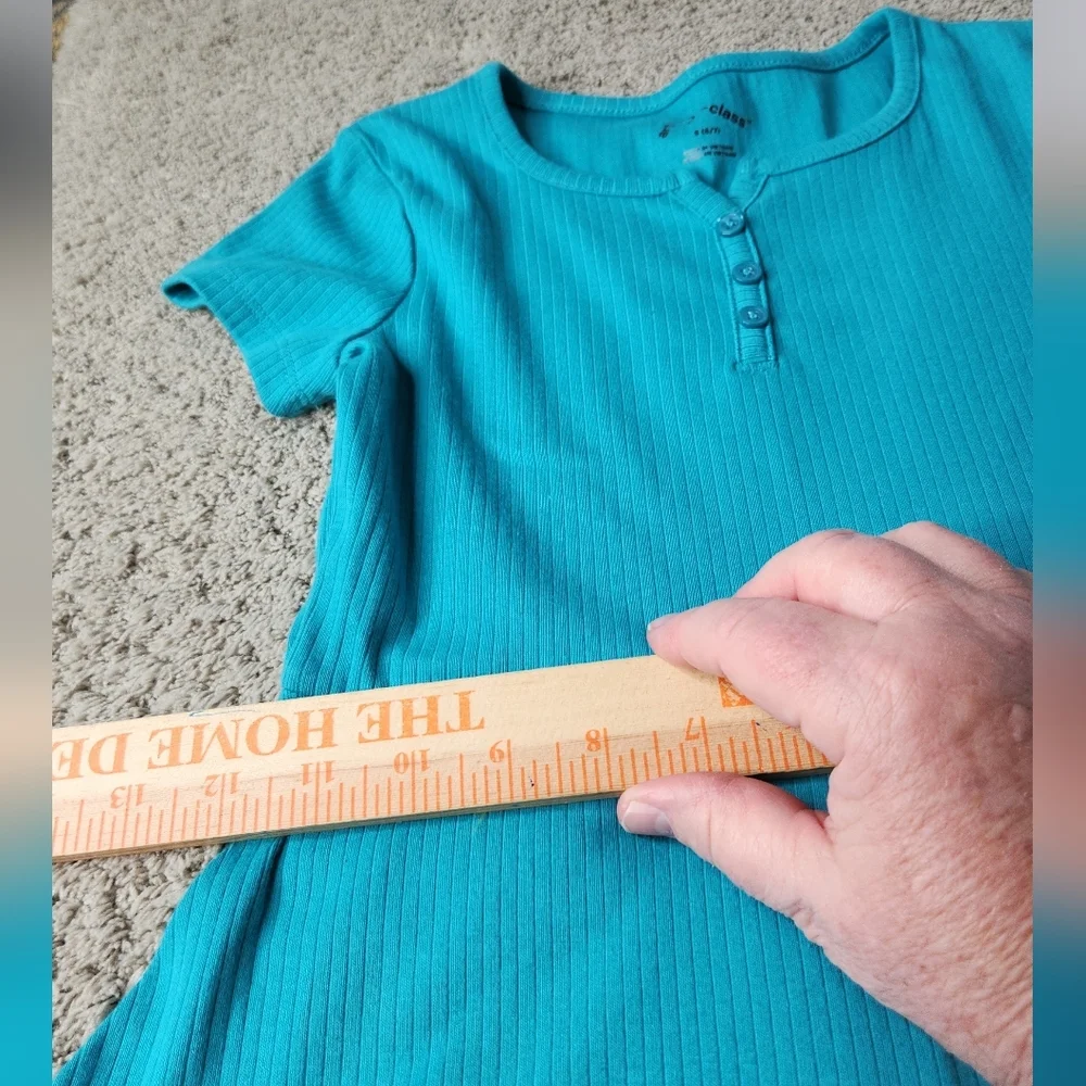 Girl's Teal A-Line Dress - Art Class - S (6/7)